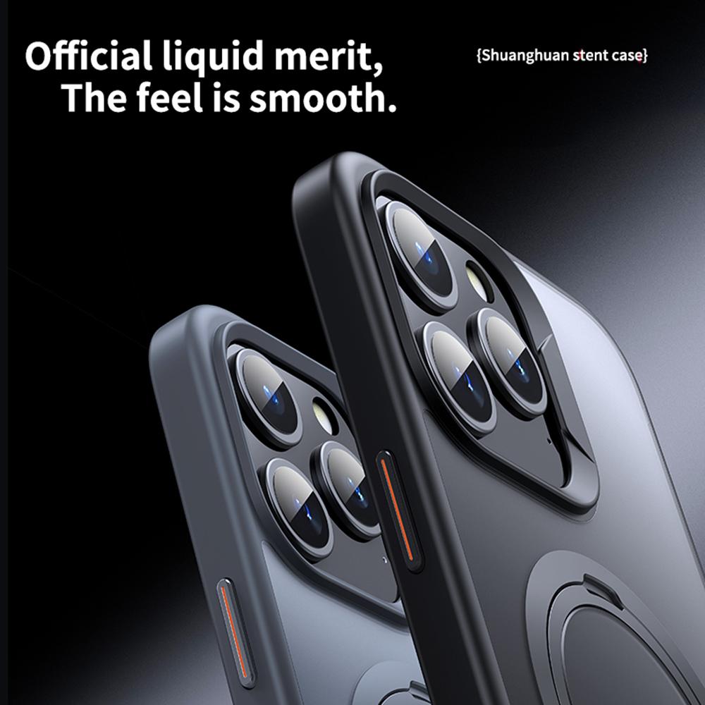 For iPhone 12 Pro/iPhone 12 Phone Case Kickstand Matte Back Cover Compatible with MagSafe