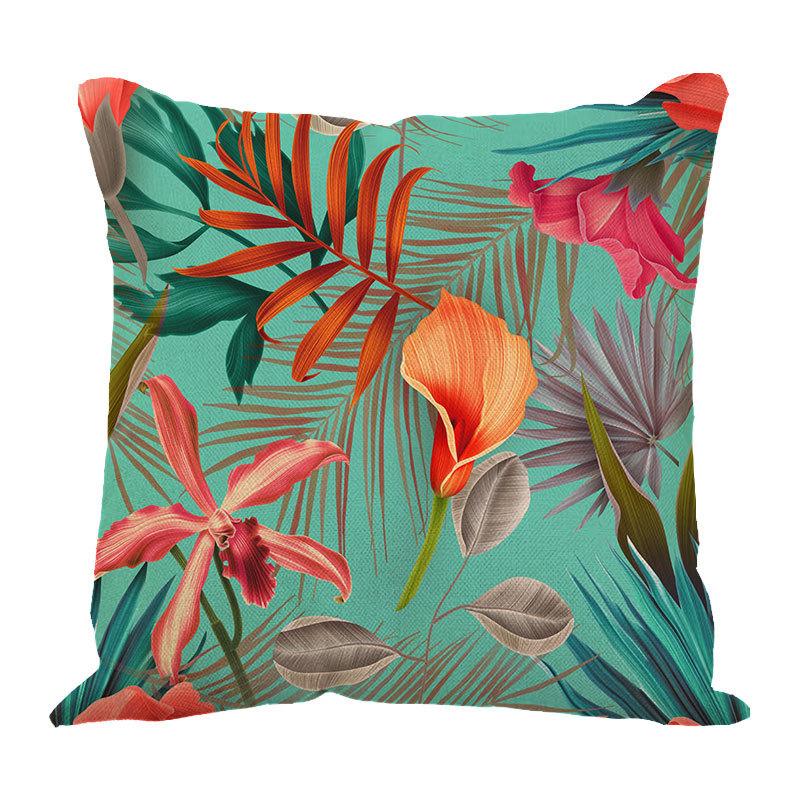 Linen Pillowcase Ins Tropical Plants Home Decoration Supplies Nordic Green Plants Design Sand Cushion Cover