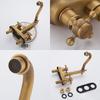 Double Handle Double Hole Bathroom Basin Faucet Antique Bronze American Standard Size Mixer Tap EL1201