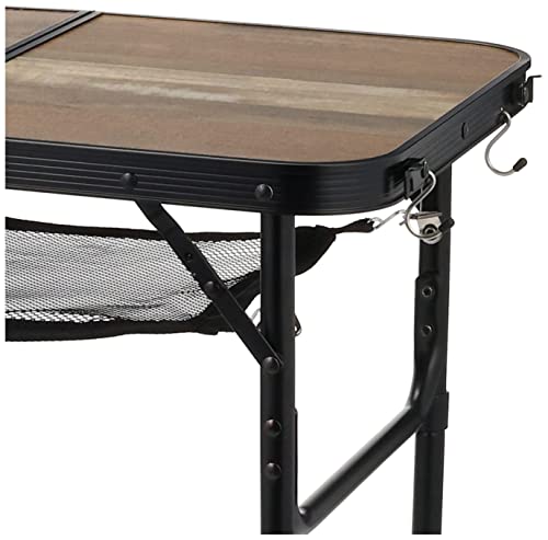 Iris Ohyama Folding Outdoor Table, 60cm Wide, Lightweight, Compact Storage, Adjustable Height, Multifunctional, Perfect for Outdoor Camping, Gift