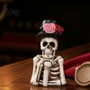 Compact Showcase Decorations Halloween Decoration, Resin Skull Ghost Mouth Gnome Figurine for Home Durable Craft Ornaments Table Tiered Tray,
