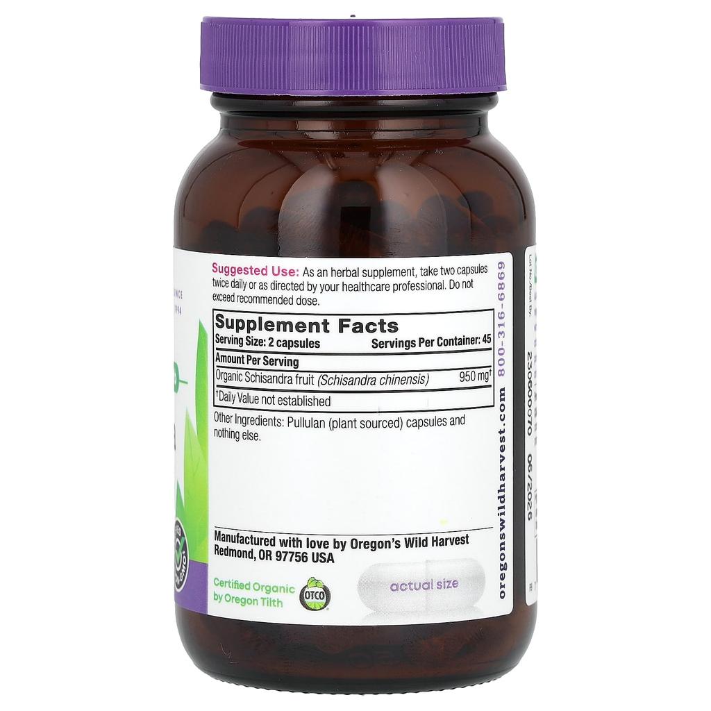 Oregon's Wild Harvest, Schisandra chinensis, 90 vegetarische Kapseln