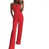 European & American Slim Fit Patchwork Jumpsuit: Sleeveless, Off-Shoulder, Long Pants - Spring/Summer Collection.