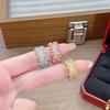 Heavy Industry Wide Edition Gypsy Zir*****Pen Ring Women'S Light Luxury High Sense Exquisite And Unique Fashion Index Finger Ring
