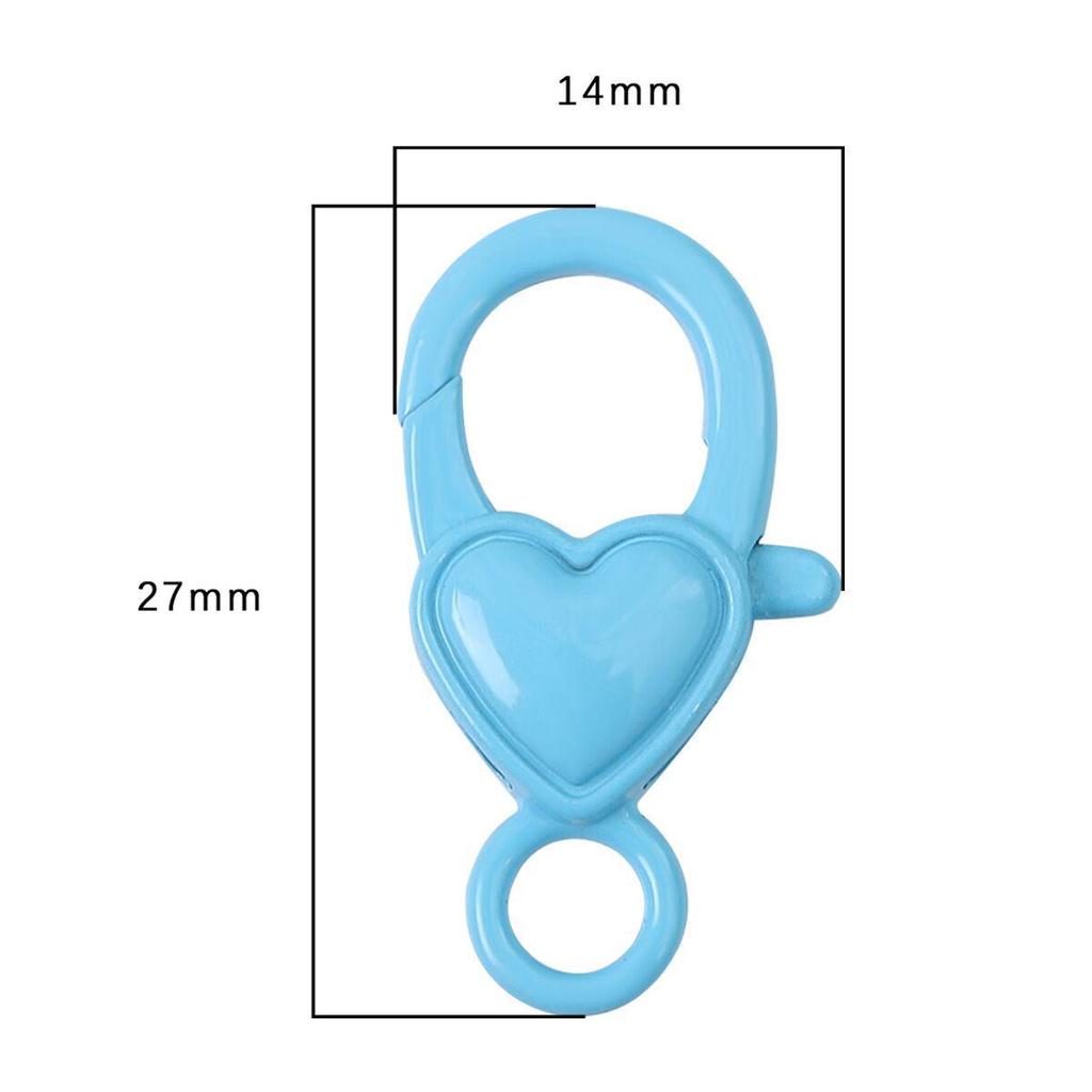 Cute DIY Heart Lobster Clasp Keychain Pendant with Spray Paint Colors