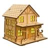 Multicolor Wooden House Christmas Ornament with Illuminating LED Feature