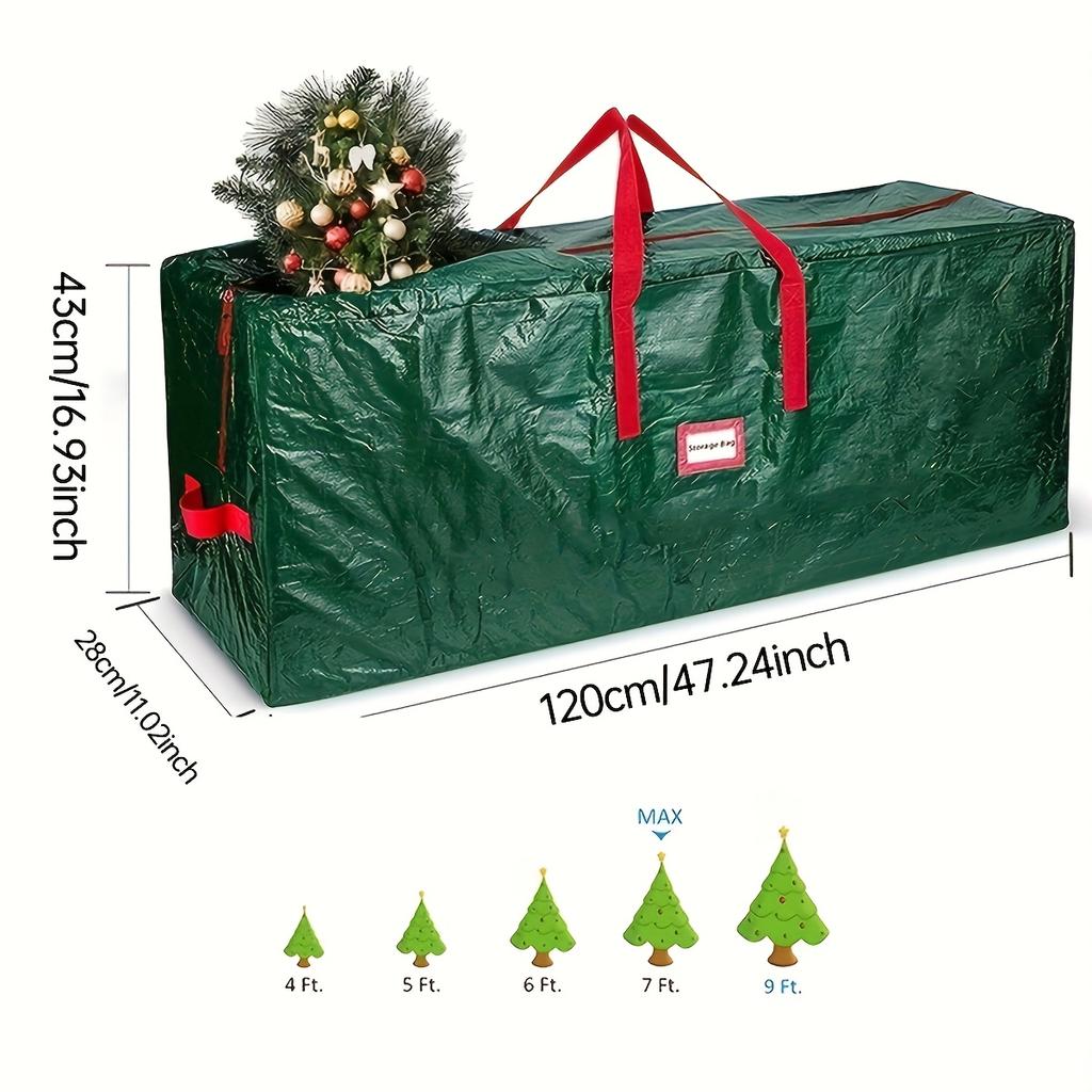 1pc Large-capacity Christmas Tree Storage Bag Suitable for 7/9ft Christmas Trees, Waterproof and Dustproof Woven Luggage Moving Bags