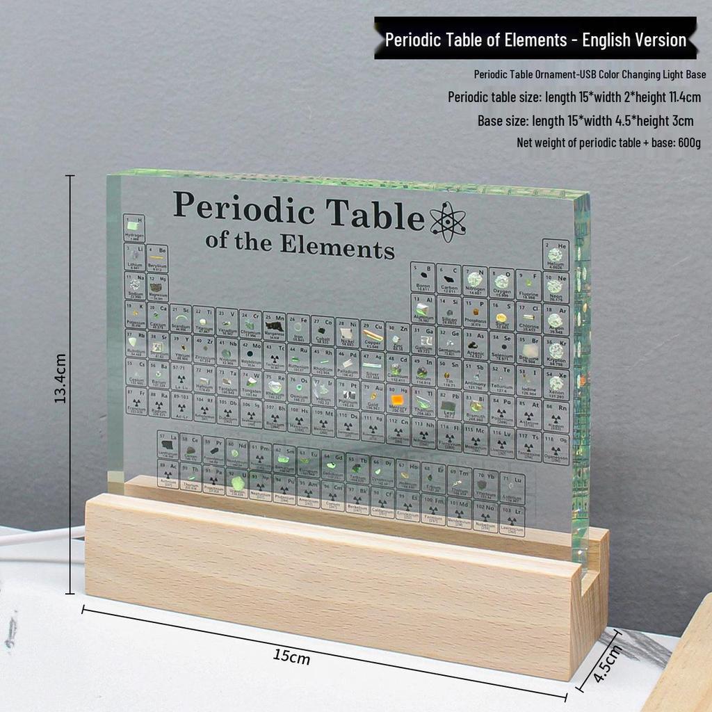 Large 3D Acrylic Periodic Table Crystal Ornament