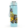 1PC Yellow Excavator Construction Print 750ml Color Plastic Sports Water Bottle Leakproof Flip Straw Lid Suitable for Sports Office Home Use