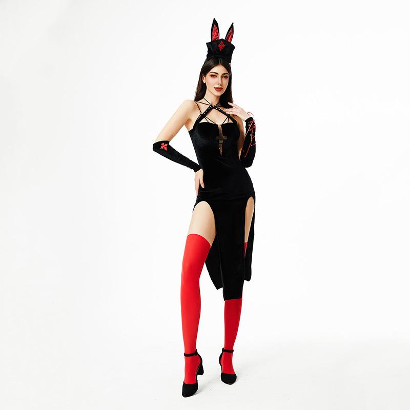 Halloweenský kostým Sestra Kostým Kříž Zajíček Zajíček Kostým Sexy Kočka Šaty Uniforma Pokušení