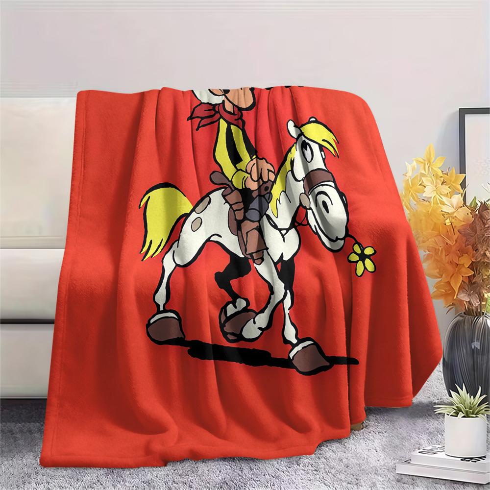Lucky Luke2 Flannel Blanket, High Quality Comfortable for All Seasons, Home Decor, Warmth and Comfort