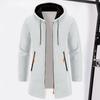 Chaqueta de Hombre Elegante Cárdigan con Cremallera y Capucha de Longitud Media Engrosada Ropa de Abrigo versátil para Otoño/Invierno