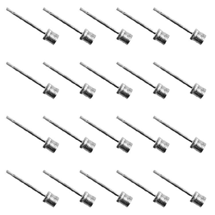 20Pcs Football Pump Inflator Metal Needle Stainless Steel Inflatable Needle Sport Ball Pump Air Inflating Pin
