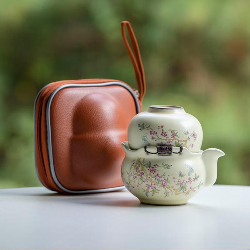 

Ru Kiln Wisteria Flower Portable Travel Tea Set