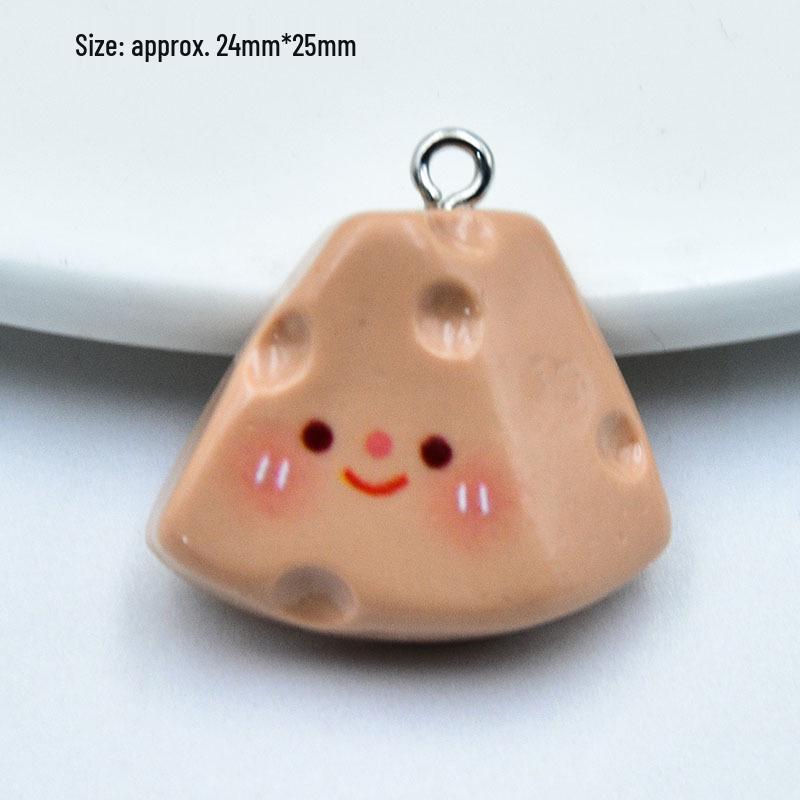 Resin Cartoon Rabbit Cheesecake Keychain Pendant