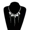 Sweet Tassel Link Pendant Necklace Women's Metal Trendy Pearl Choker Chain Party Jewelry Gifts