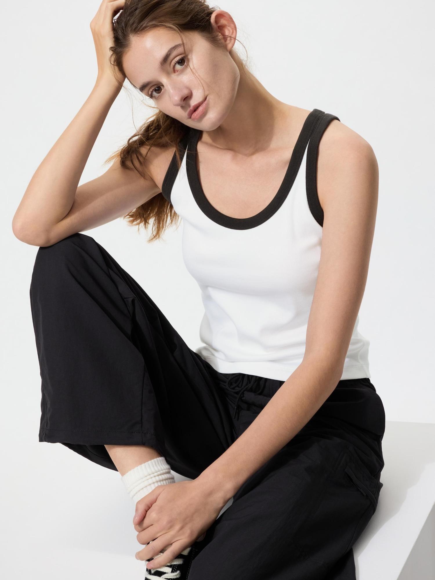 Uniqlo Мягкий топ-майка с рингером 01 OFF WHITE/WOMEN XS