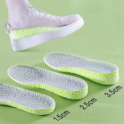 1 Çift Yükseltici Boy Uzatma Ayakkabı Tabanlığı Erkek Kadın Yumuşak Konfor Koşu Spor Ayakkabı Tabanlığı Ayaklar İçin 1.5/2.5/3.5cm Büyüyen Ayakkabı Pedleri
