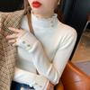 Lace Lace Semi-turtleneck Bottoming Top Womens Autumn and Winter Foreign Style Updated Knitted Versatile Top