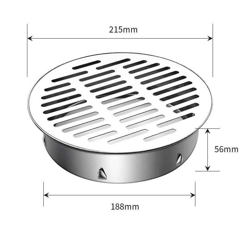 304 Stainless Steel Anti-Clog Roof Drain Insert - Thickened Round Design for Garden & Outdoor Rainwater Management