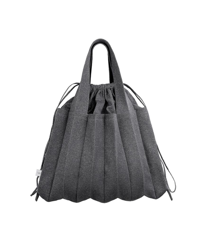 Pleatsmama Big Shoulder Bag Glitter Stone Brown