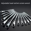 2 in 1 Flexible Head Wrench Steel Industrial Ratcheting Wrench Polishing Flexible Head Ratchet Combination Wrench
