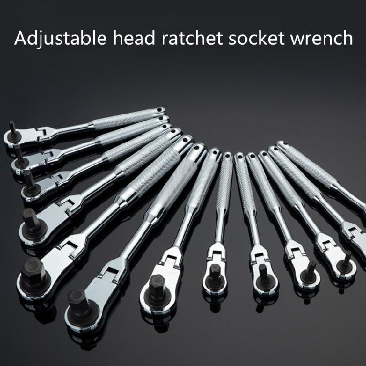 2 in 1 Flexible Head Wrench Steel Industrial Ratcheting Wrench Polishing Flexible Head Ratchet Combination Wrench