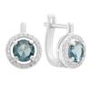 Silver Earrings with London Blue Topaz 1.742ct, Cubic Zirconia (2204657)