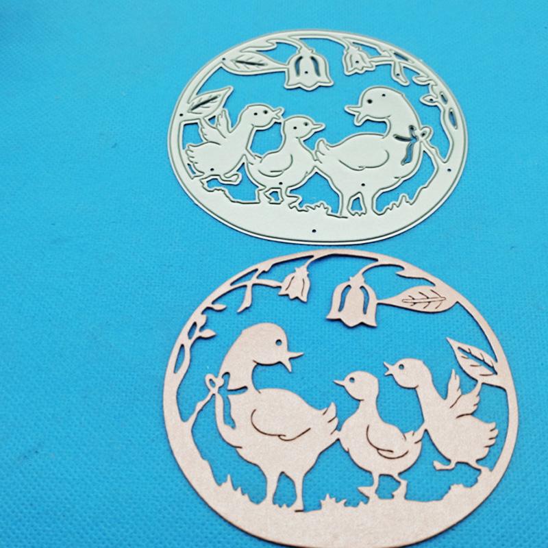 Runde Grenze Drei Ente Design Stil Metall Stanzformen DIY Scrapbooking Präge Schablone Papier Handwerk Album Vorlage