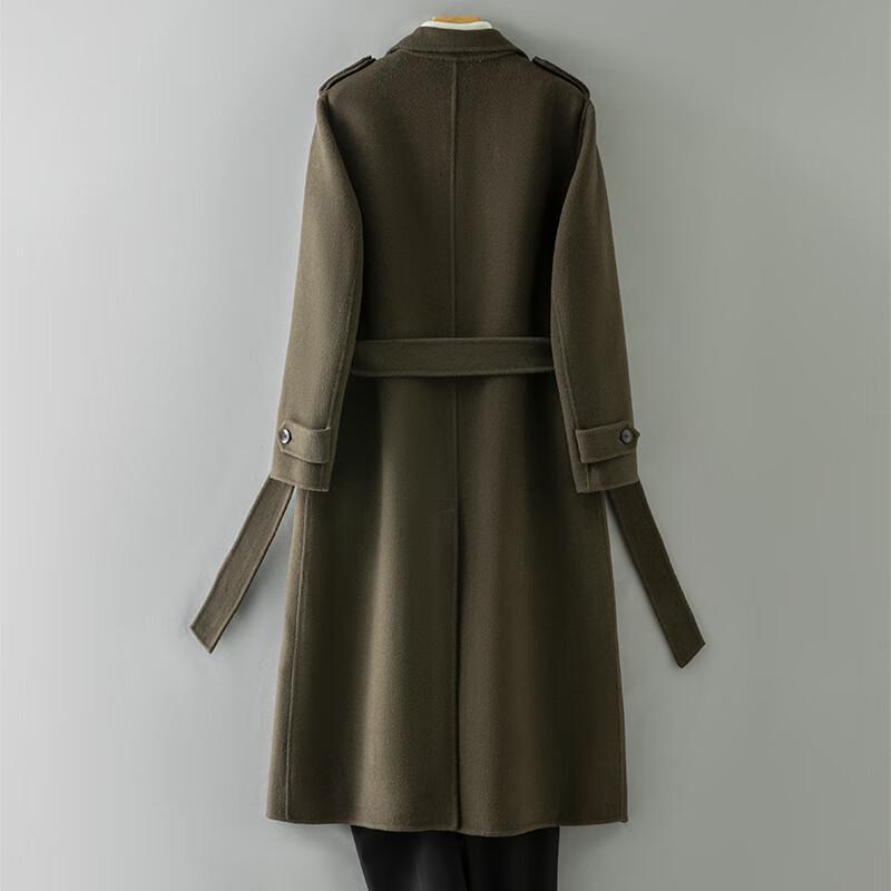 Fanzhen Women's 2024 A/W 100% Wool Mid-Length Overcoat