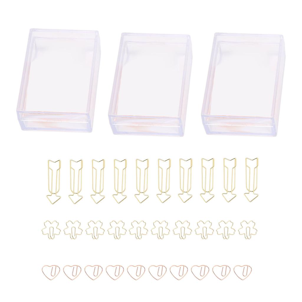 30Pcs Paper Clips Heart Arrow Shaped Cute Paperclip for Office School Student File Classifica