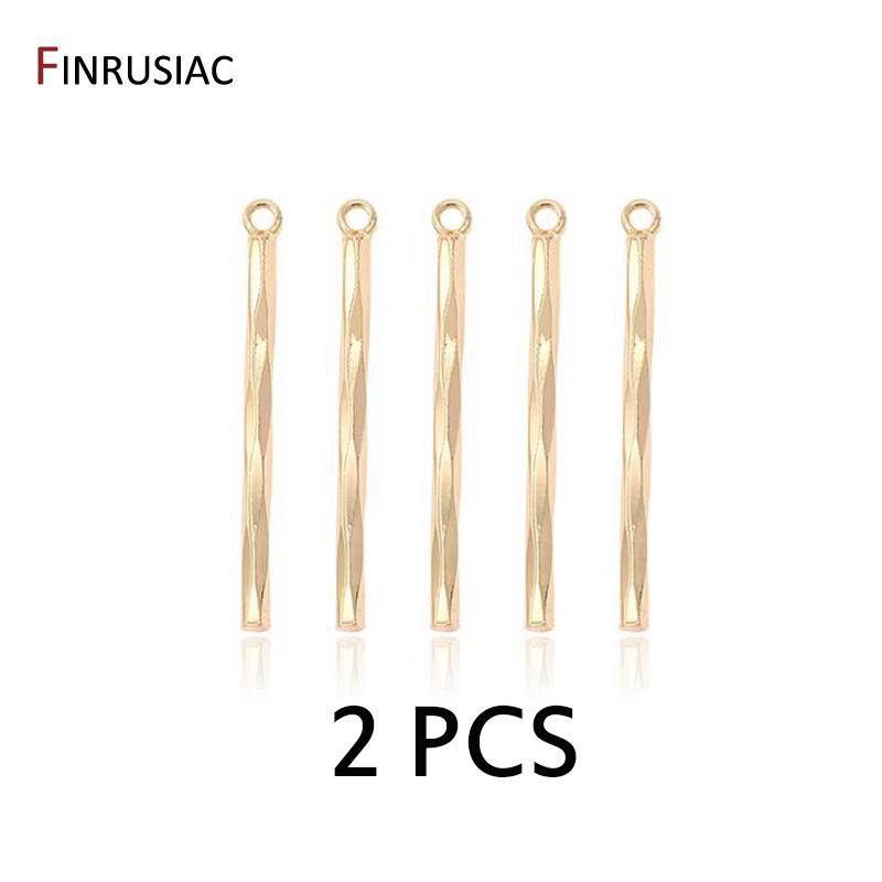

Pure Copper / Brass Metal Gold Plated Bar Pendant Charms For Earrings Necklaces Jewelry Making Part Accessories DIY Crafts