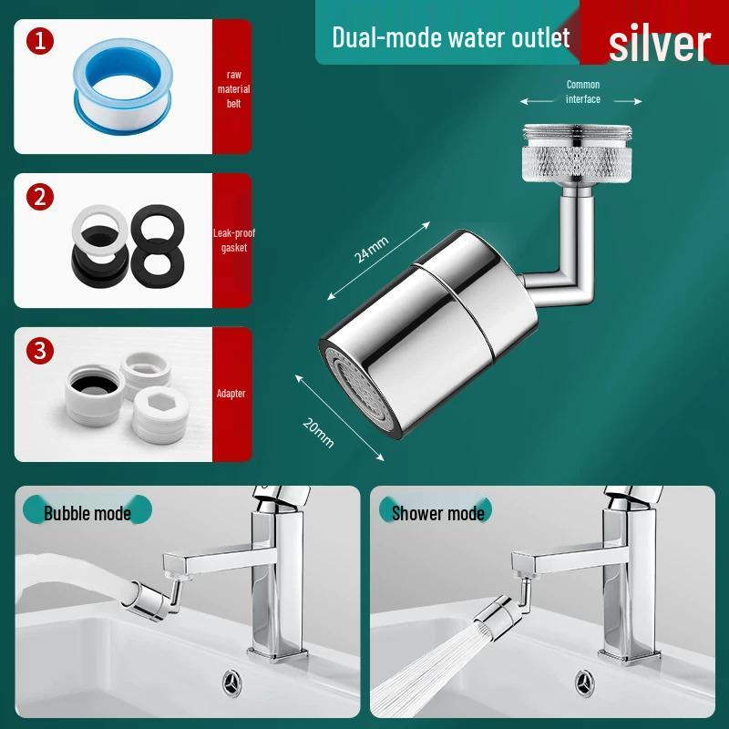Copper Faucet Extender: Anti-Splash, Universal Rotating Nozzle for Bathroom Sink