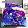 Hedgehog Sonic Pattern Bedding Quilt Set Quilt Cover Pillowcase Home Decoration Birthday Gift (1 * duvet cover + 2 * pillowcase, without core)