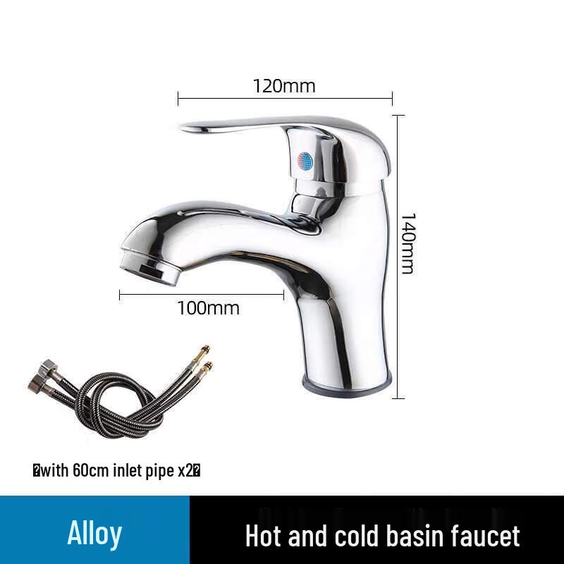 

Змішувач для раковини з сплаву з однією ручкою, гаряча та холодна вода