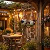 Sunlight Catching Home Decor Heart-Shaped Couple Wind Chime, Honeybee Gnome & Red Bird Outdoor Hanging Decor, Decorative Doorbell