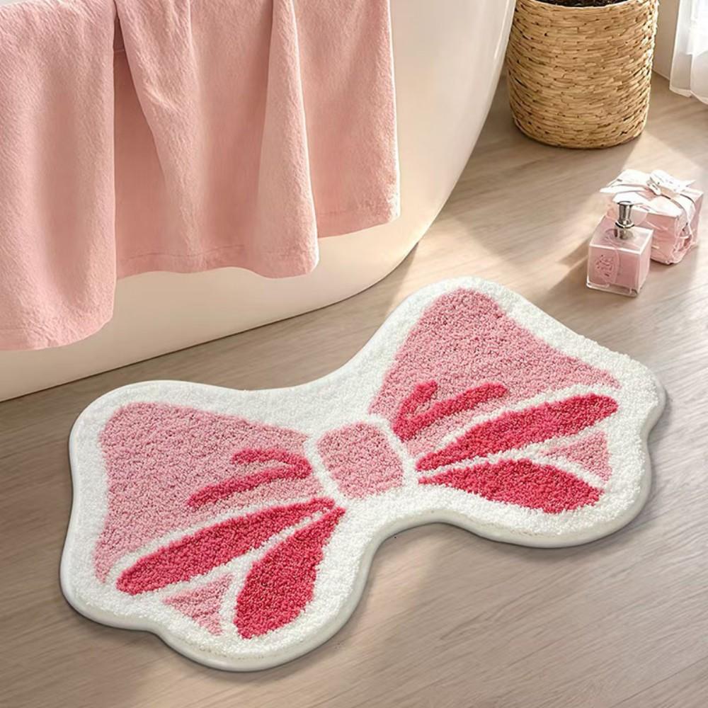 Cute Fun Angel Wings Bathroom Carpet Pink Love Wave Edge Design Bathroom Bedroom Entryway Carpet Ins Style Home Decor
