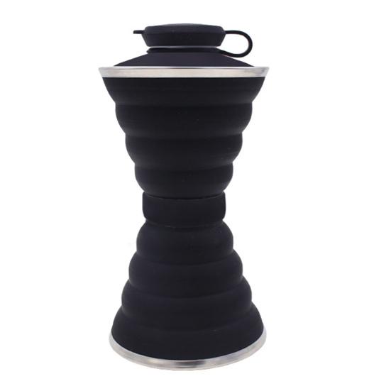 500ml Retractable Water Bottle Food Grade Leakproof Good Sealing Effect BPA Free Heat-Resistant Folding Type Water Bottle Retractable Beverage Cup
