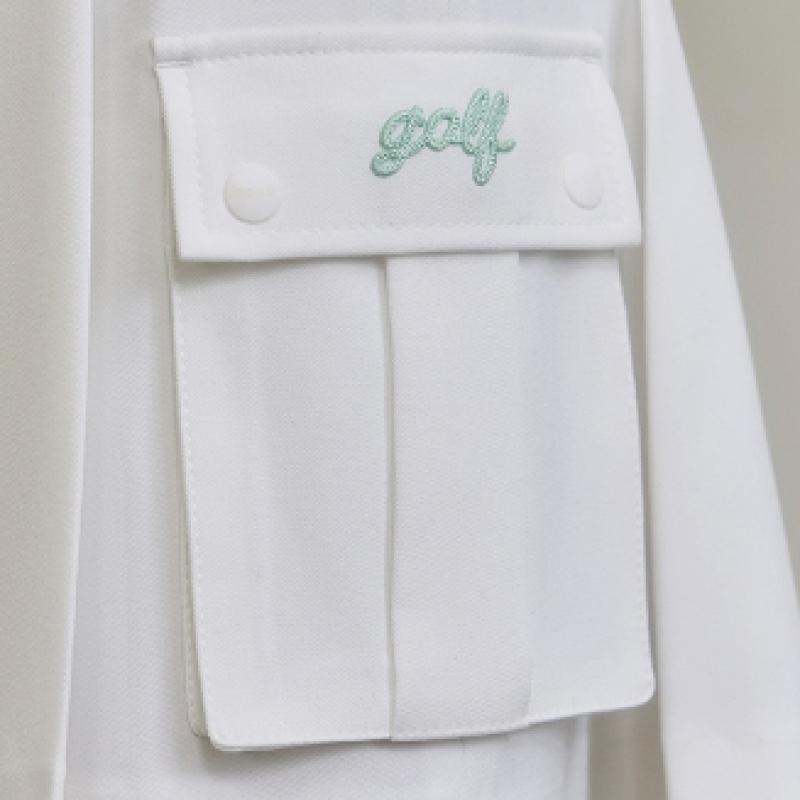 Goxo Pleats Skirt Two Pocket White