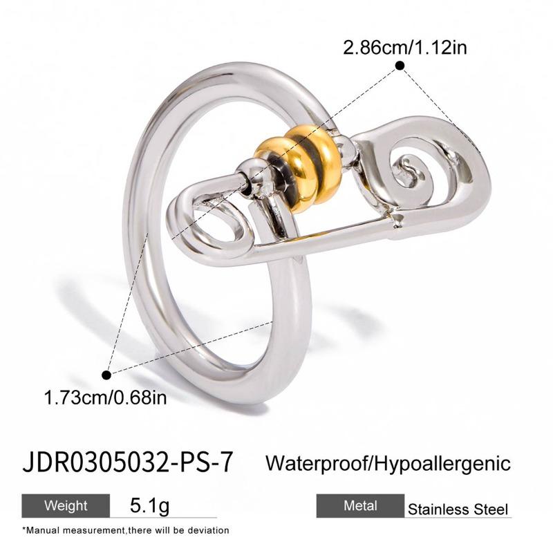 

Design A Series of Paperclip-shaped Titanium and Steel Ring Jewelry, Stainless Steel Accessories, with A Sense of Sophistication. JDR0305032-PS-7