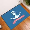 1Pc White Anchor & Navy Blue Nautical Washable Door Mat Non Slip Entrance Floor Carpet Easy To Clean Hallway Bath Kitchen Rug