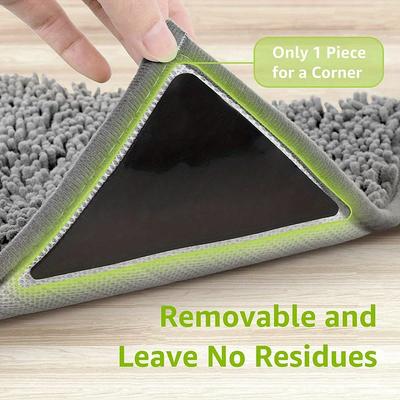 4/8 pièces de Grippeurs de Tapis Réutilisables et Lavables - Gardez les Tapis de Zone Plats sur les Parquets et les Carrelages avec des Coussinets Adhésifs Antidérapants Double Face