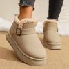 Large Size Platform Snow Boots for Women, 2025 Autumn/winter New Fleece, Thickened and Warm Birkenstock Sleeve Cotton Boots for Women
