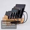 Bamboo Organizer Stand Space-Saving Dock Tidy for Students