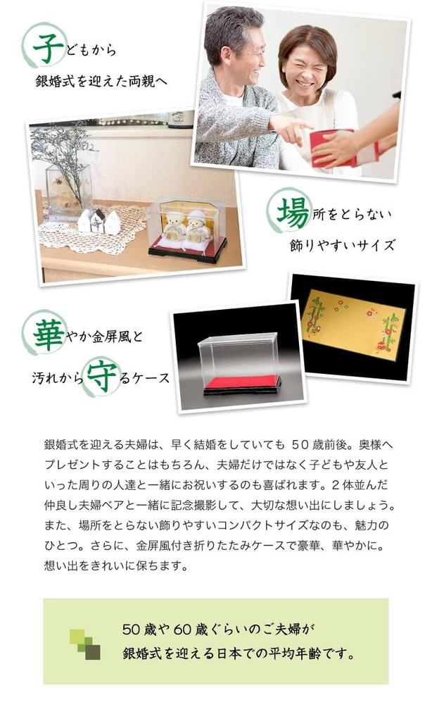 Petit Luu Silver Wedding Anniversary Bear (12cm, 4S Size) (Gold Screen Case, Standard)