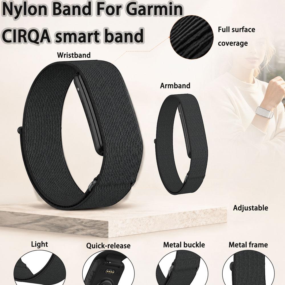 2 Stück Nylon-Handgelenk-/Armband Exklusiv für Garmin CIRQA Smart Band Leichtes Armband Atmungsaktiv für Garmin CIRQA Den ganzen Tag tragen