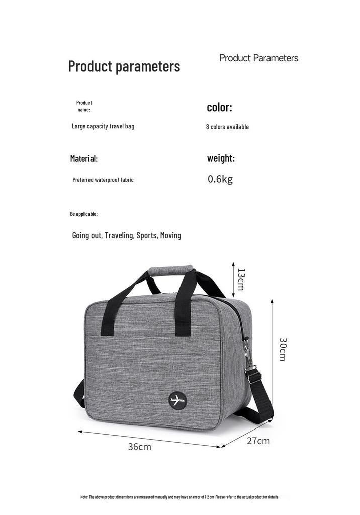 Waterproof Large Capacity Carry-on Travel Bag for Short-Haul, Tourism, and Business Trips