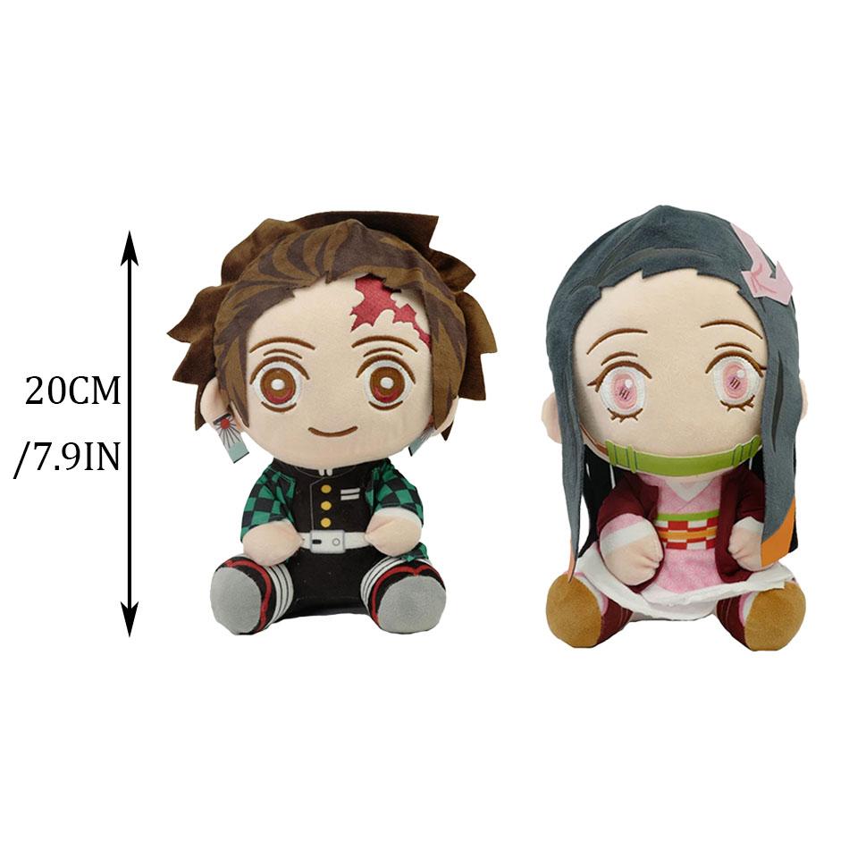 20cm Japan Anime Demon Slayer Tomioka Giyu Kamado Tanjirou Kamado Nezuko Agatsuma Zenitsu Plyšové hračky Panenka Peluche Dámský dárek