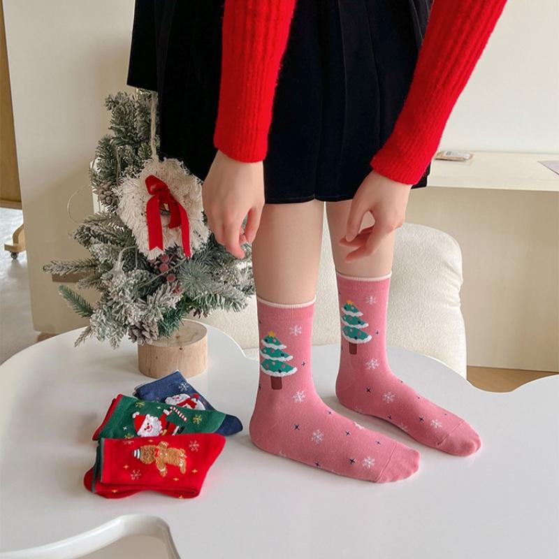 1/4 Paare Cartoon Weihnachtsstrümpfe Niedlicher Schneemann Weihnachtsmann Winter Warme Socken Weihnachtsdekoration Für Zuhause Neujahrsbedarf Geschenk