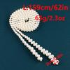 New Original Faux Pearl Long Necklace Women Elegant Dress Sweater Chain Multi Wear Design Creative Tie Shape Fashion Jewelry